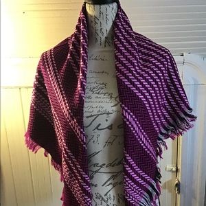 TARTAN PLAID SCARF/SCARF PINK BLACK NWOT